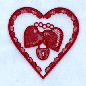 Picture of Key To My Heart Toile Machine Embroidery Design