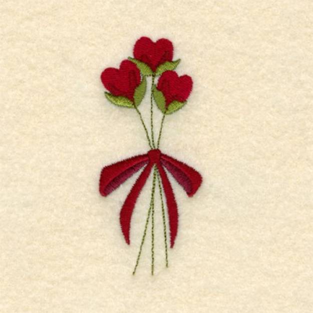 Picture of Valentine Heart Flowers Machine Embroidery Design