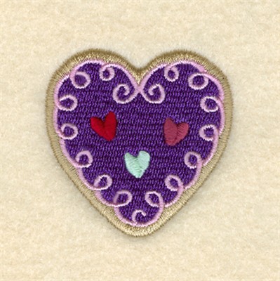 Frosted Heart Cookie Machine Embroidery Design