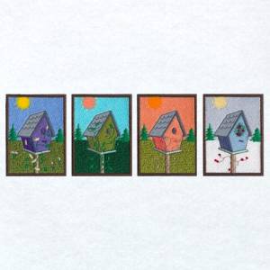Picture of Birdhouse Seasons Machine Embroidery Design
