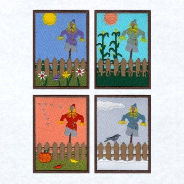 Picture of Scarecrow Seasons Machine Embroidery Design