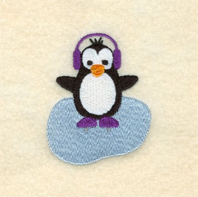 Ice Skating Penguin Machine Embroidery Design