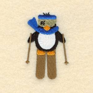 Picture of Skiing Penguin Machine Embroidery Design