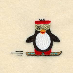 Picture of Snowboarding Penguin Machine Embroidery Design
