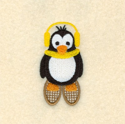 Snowshoeing Penguin Machine Embroidery Design