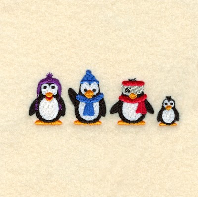 Penguin Family Machine Embroidery Design