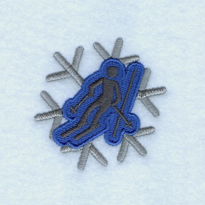 Slalom Skiing Machine Embroidery Design