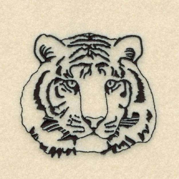 Picture of Tiger Face Outline Machine Embroidery Design