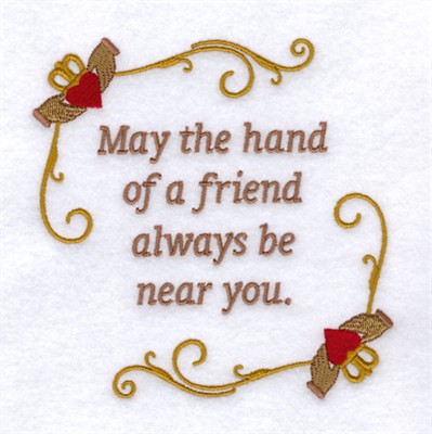 Hand of Friend Blessing Machine Embroidery Design