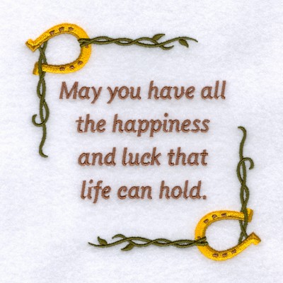 Happy Life Blessing Machine Embroidery Design