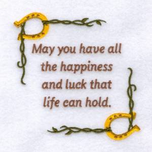 Picture of Happy Life Blessing Machine Embroidery Design