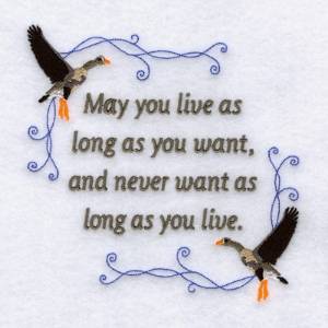 Picture of Live and Want Blessing Machine Embroidery Design