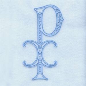 Picture of Blue Chi Rho Machine Embroidery Design
