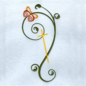 Picture of Large Butterfly Swirl Machine Embroidery Design