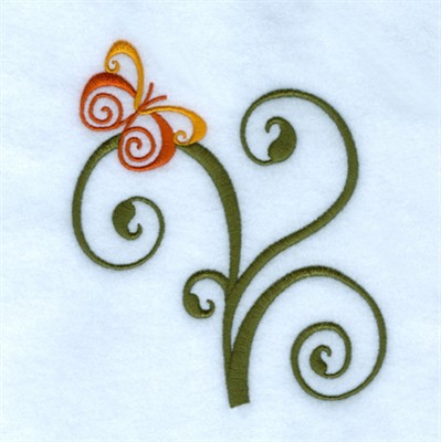 Medium Butterfly Swirl Machine Embroidery Design