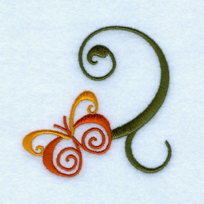 Small Butterfly Swirl Machine Embroidery Design