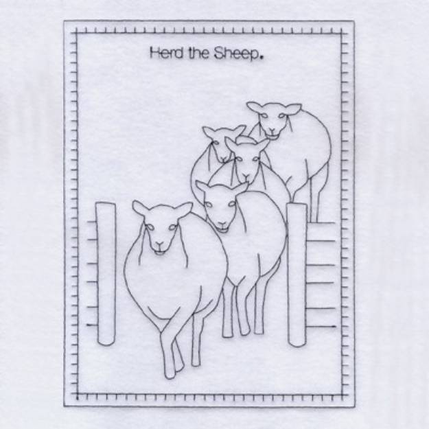 Picture of Herd the Sheep Machine Embroidery Design