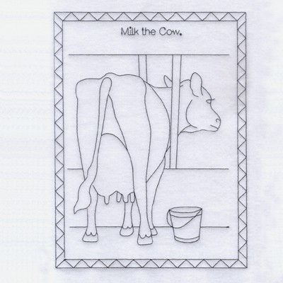 Milk the Cow Machine Embroidery Design