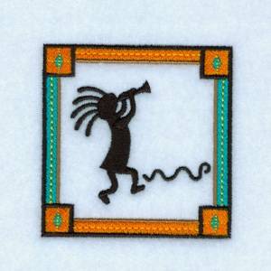 Picture of Kokopelli and Snake Machine Embroidery Design