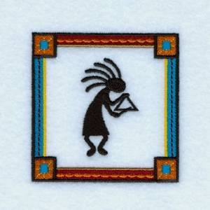 Picture of Kokopelli with Triangle Machine Embroidery Design