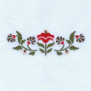 Picture of Folk Art Flowers Machine Embroidery Design