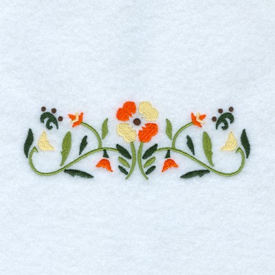 Folk Art Flowers Machine Embroidery Design