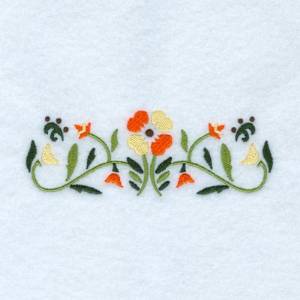 Picture of Folk Art Flowers Machine Embroidery Design
