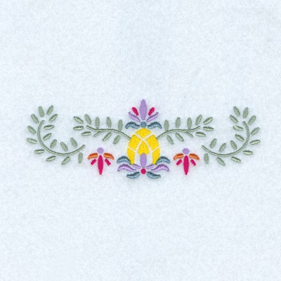 Folk Art Pineapple Machine Embroidery Design