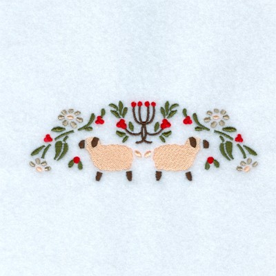 Folk Art Sheep Machine Embroidery Design