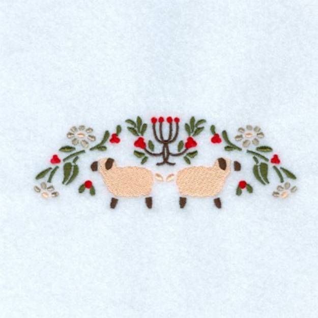 Picture of Folk Art Sheep Machine Embroidery Design