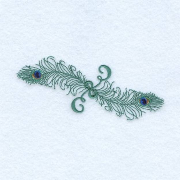 Picture of Peacock Feather Border Machine Embroidery Design
