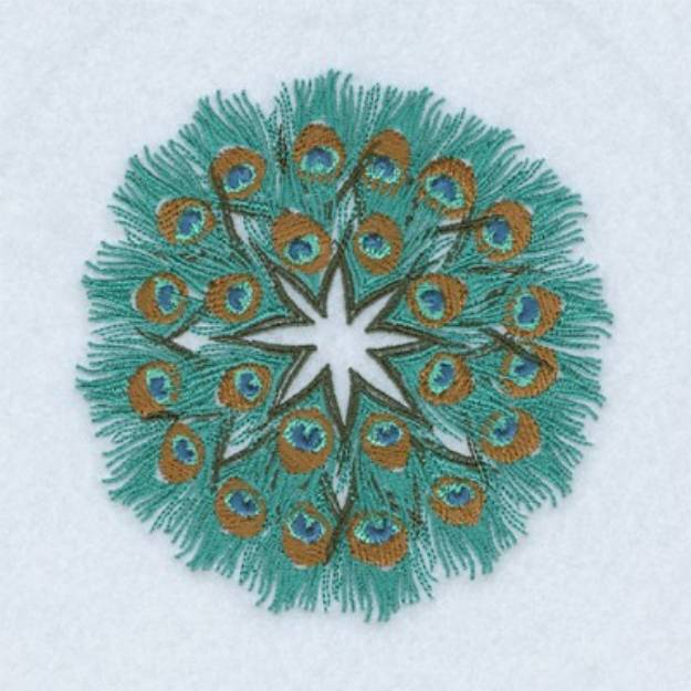 Picture of Peacock Feather Wreath Machine Embroidery Design