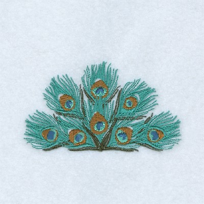 Peacock Feather Fan Machine Embroidery Design