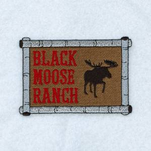 Picture of Black Moose Ranch Sign Machine Embroidery Design