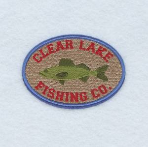 Picture of Clear Lake Fishing Sign Machine Embroidery Design