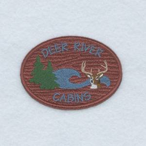 Picture of Deer River Sign Machine Embroidery Design