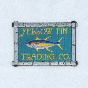 Picture of Yellow Fin Sign Machine Embroidery Design
