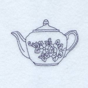 Picture of Rosa Teapot Machine Embroidery Design