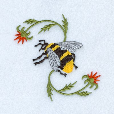 Decorative Bee Machine Embroidery Design