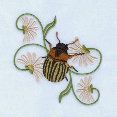 Decorative Beetle Machine Embroidery Design