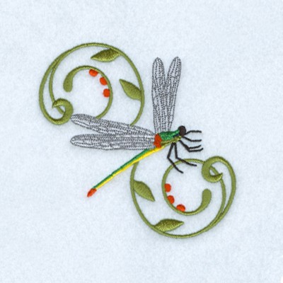 Decorative Dragonfly Machine Embroidery Design