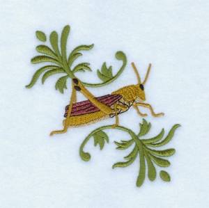 Picture of Decorative Grasshopper Machine Embroidery Design