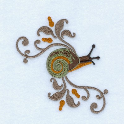 Decorative Snail Machine Embroidery Design