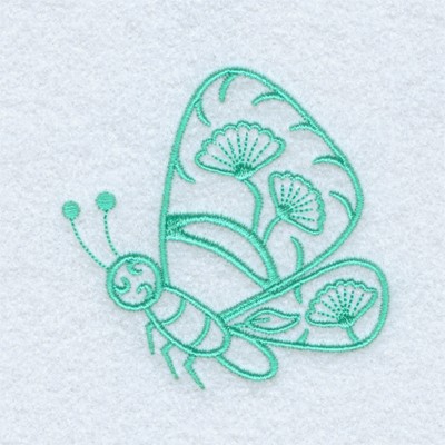 Nouveau Butterfly Machine Embroidery Design