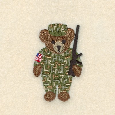 Army Bear Machine Embroidery Design
