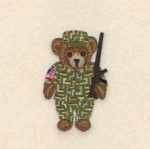 Picture of Army Bear Machine Embroidery Design