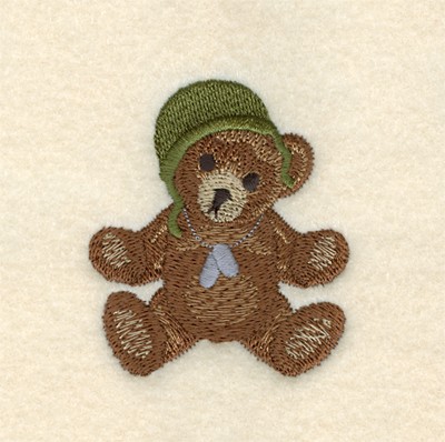 Bear with Dog Tags Machine Embroidery Design