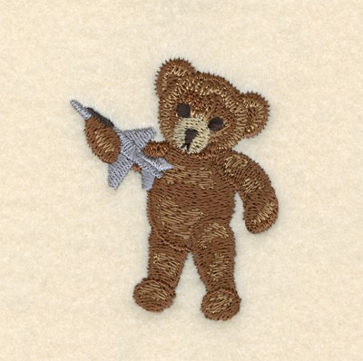 Bear with Jet Machine Embroidery Design