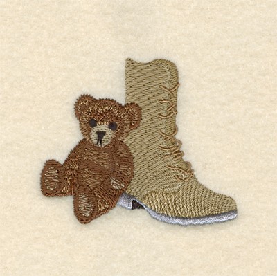 Bear with Boot Machine Embroidery Design
