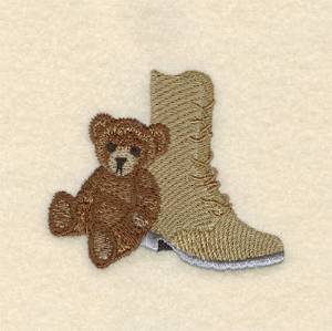 Picture of Bear with Boot Machine Embroidery Design